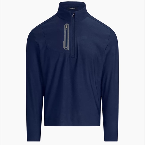 NWT RLX Ralph Lauren Knit Jacquard French Navy Camo Mens Golf Half Zip - Picture 5 of 8
